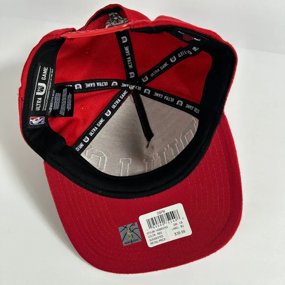 Chicago Bulls Ultra Game NBA Red Snapback Hat Cap Adjustable Adult‎ OSFM